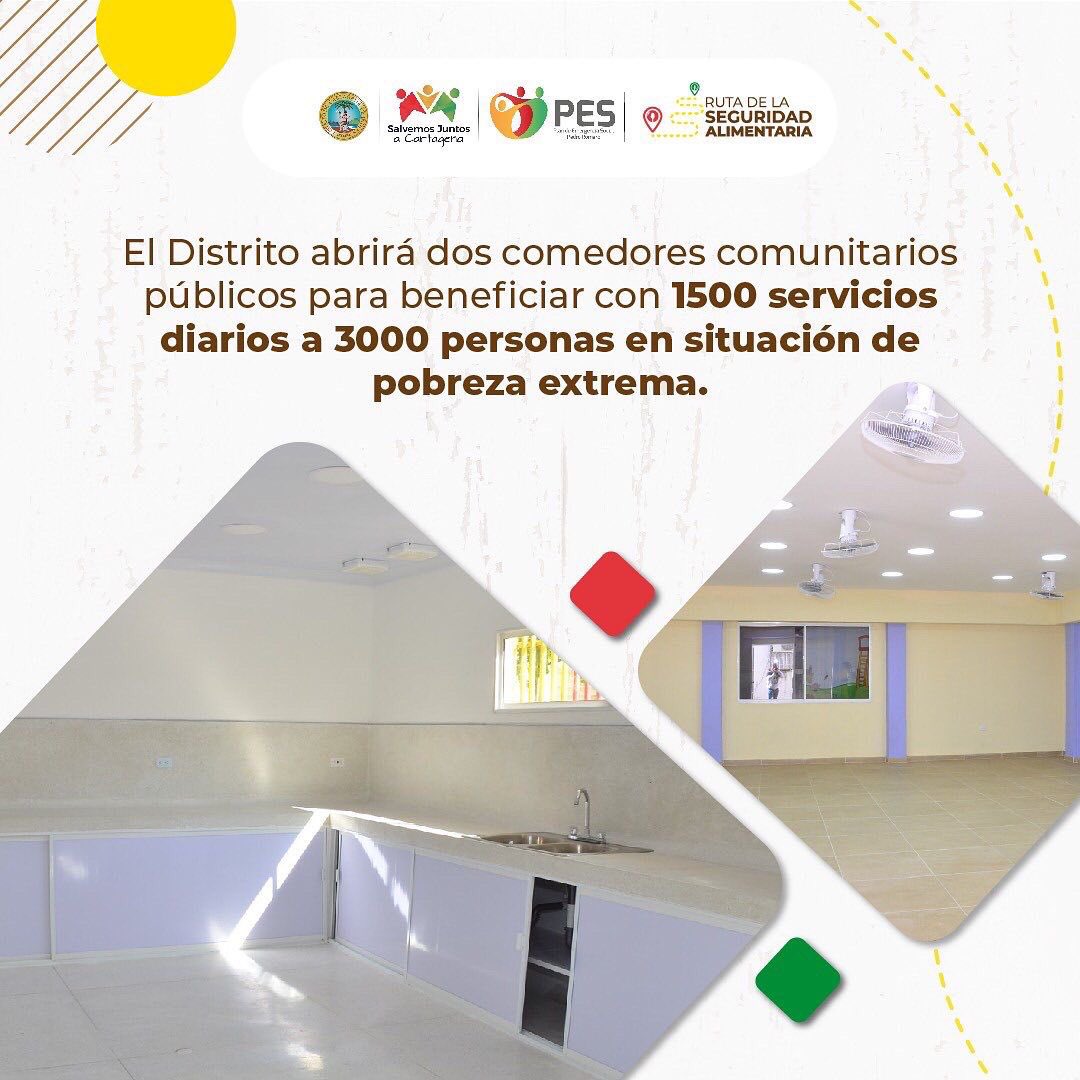 AlcaldiaCTG's tweet photo. 💡 ¡Conoce todo sobre nuestros comedores comunitarios públicos!
🍽️ #SaberConSabor | Desliza y entérate cómo avanza y se consolida la Ruta de la Seguridad Alimentaria en Cartagena.
@PESCtg
#ElPlanEs #LuchaContraElHambre #SuperarPobrezaExtrema https://t.co/eZ3TVx9W0X