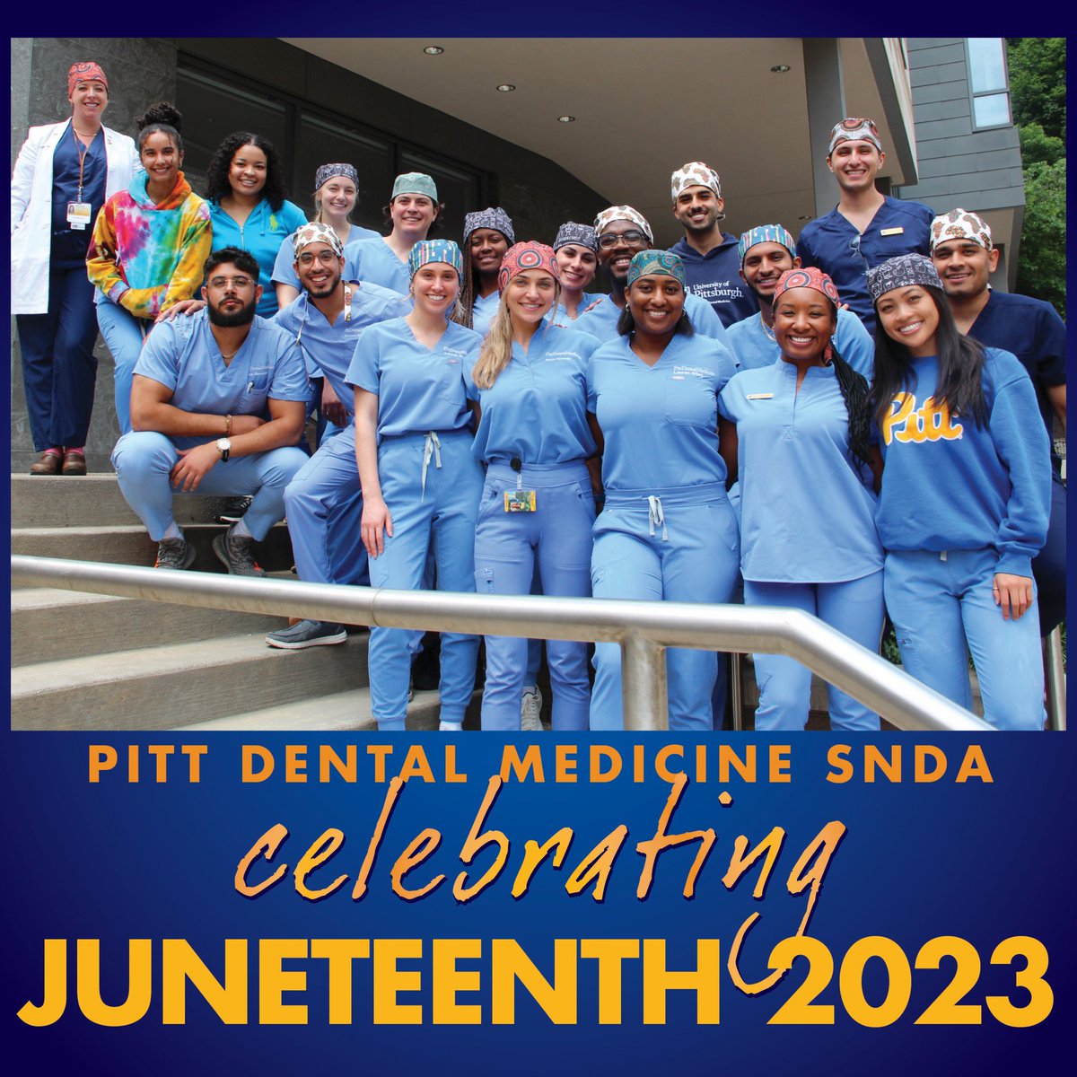 PittDental's tweet image. Our Student National Dental Association ( @sndaatpitt ) invites you to celebrate Juneteenth this year! Their Unity Day scrub caps were sold to raise awareness for Juneteenth 😊 

#Juneteenth #PittUnityDay #SNDA #H2P #pittdentalmedicine