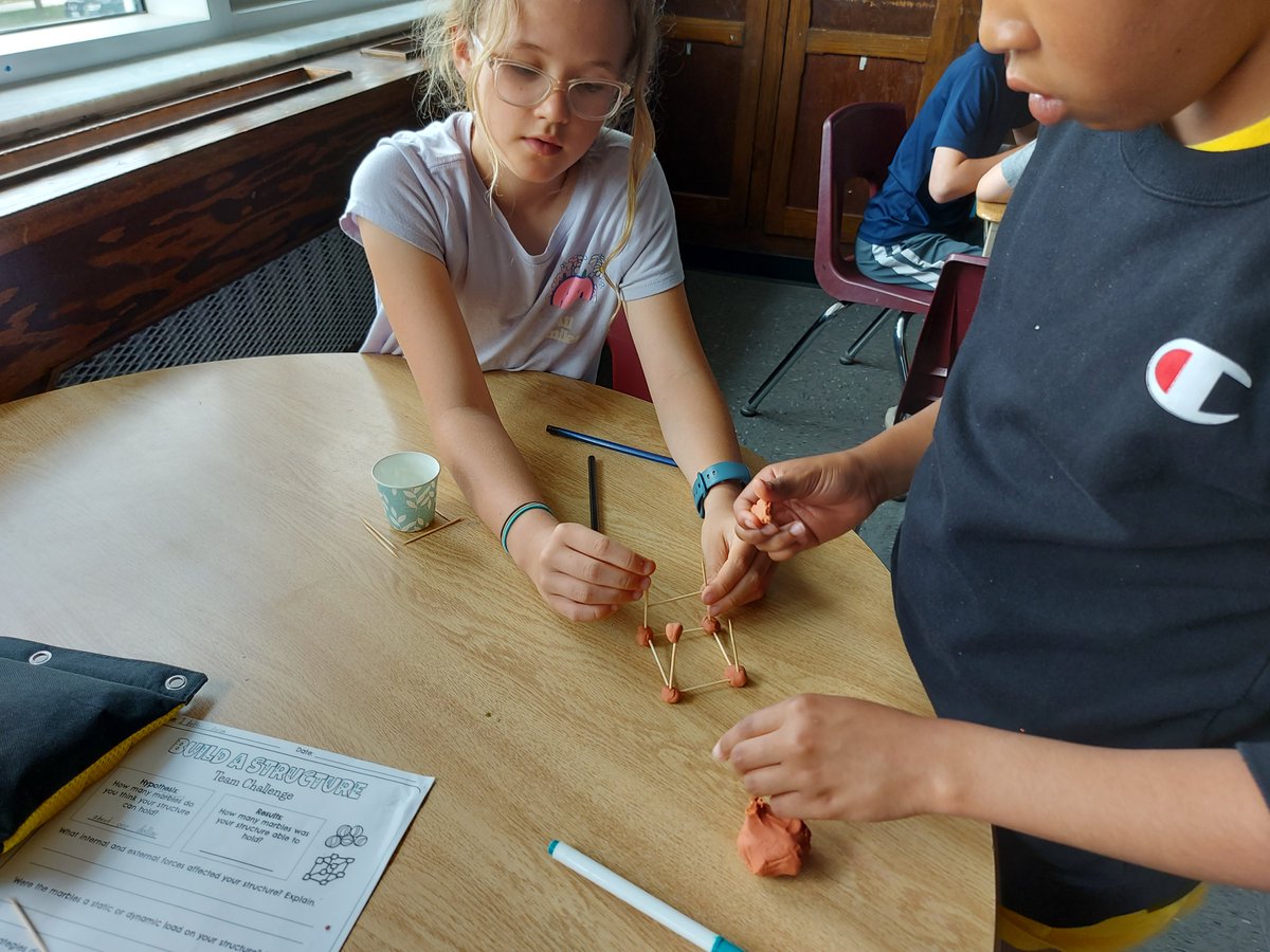 MrWell85's tweet photo. This afternoon, grade 4/5 engaged in a stem challenge to build a structure designed to hold the most pennies. Many of the groups created solid enough structures designed to hold at least 80 cents! @HoffmanSartor @gecdsbpro https://t.co/LMH4EOmHKn