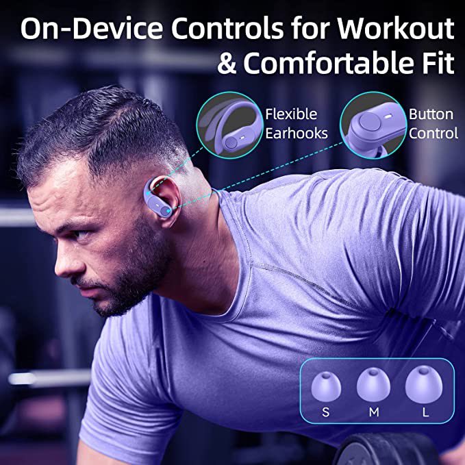 GOLREX Bluetooth Headphones Wireless Earbuds 36Hrs Playtime Wireless Charging Case Digital LED Display Over-Ear Earphones with Earhook Waterproof Headset with Mic for Sport Running Workout Purple
 Hot Deal🔥Buy Now ⬇️
amzn.to/3MPujGY