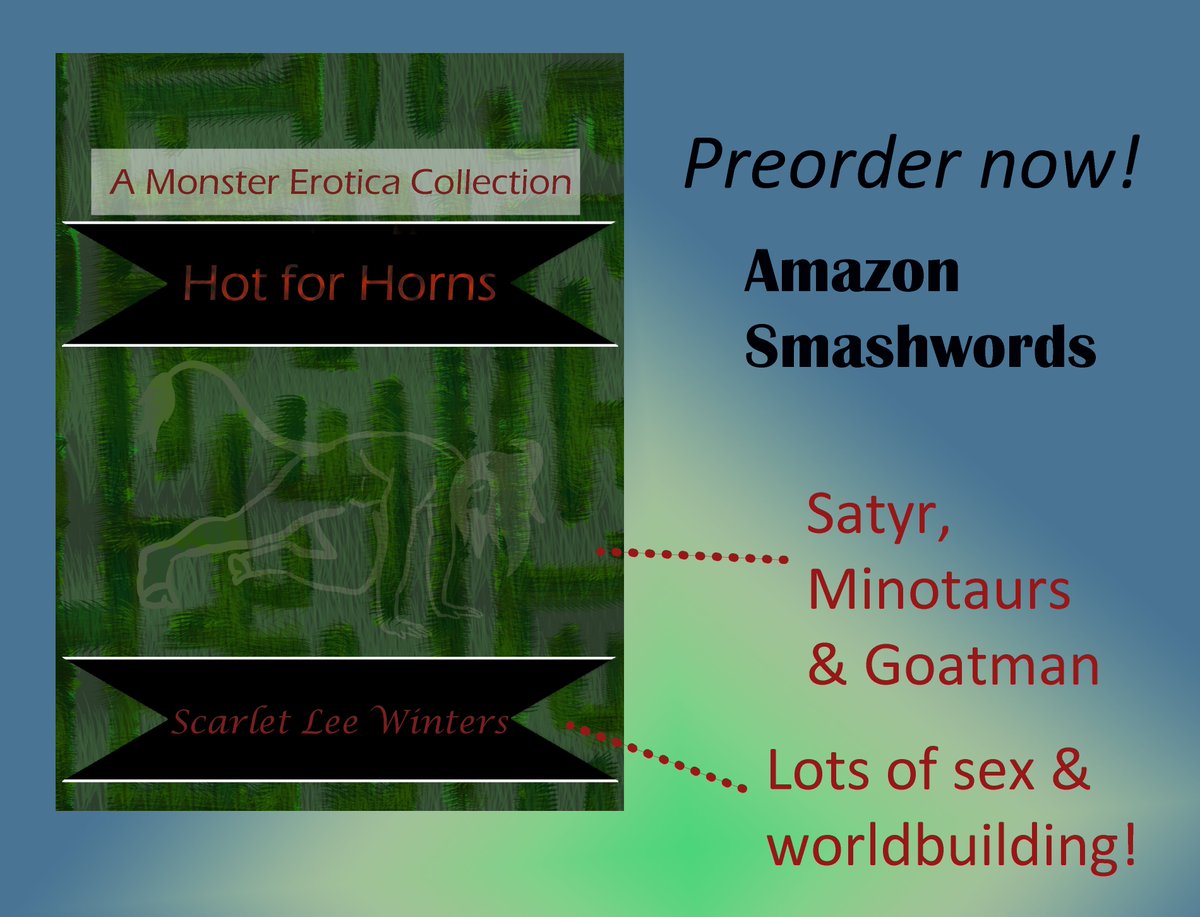 smashwords.com/books/view/140…
amazon.com/dp/B0C72T6X4X
On #prerelease! #monstererotica #monsterfucking #monsterlover #horns #goatman #minotaur #satyr #erotica #smut #eroticfiction #fiction #fantasy