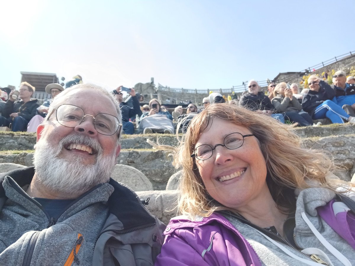 The afternoon was spent watching a show at the Minack Theatre in Porthcurno. The theatre is built into the side of a cliff overlooking the Celtic Sea, surrounded by a hanging garden. Amazing. #MinackTheatre #Cornwall