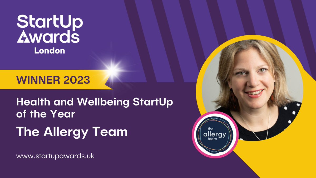 Give a hand to The Allergy Team who have been announced as Health and Wellbeing StartUp of the Year at the London StartUp Awards 2023💊🎉 All the best to the team!🌟🌟 #SUA2023 #StartUpAwards #StartUpWinner