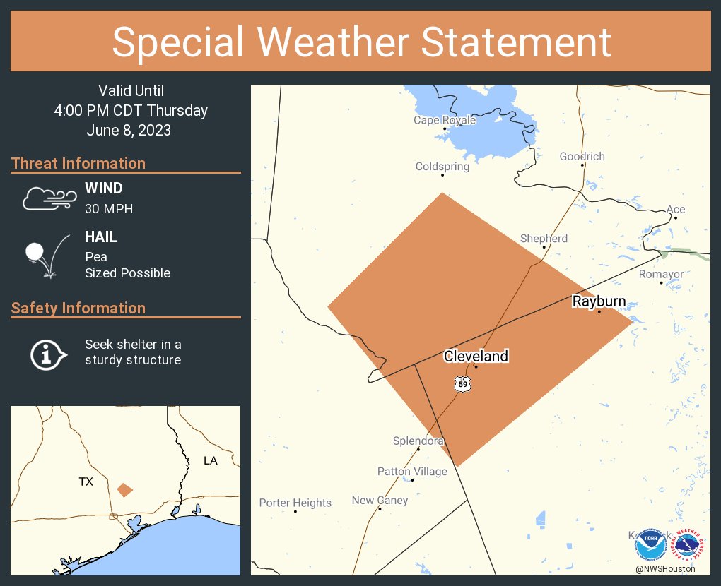 NWS Houston on Twitter "A special weather statement has been issued