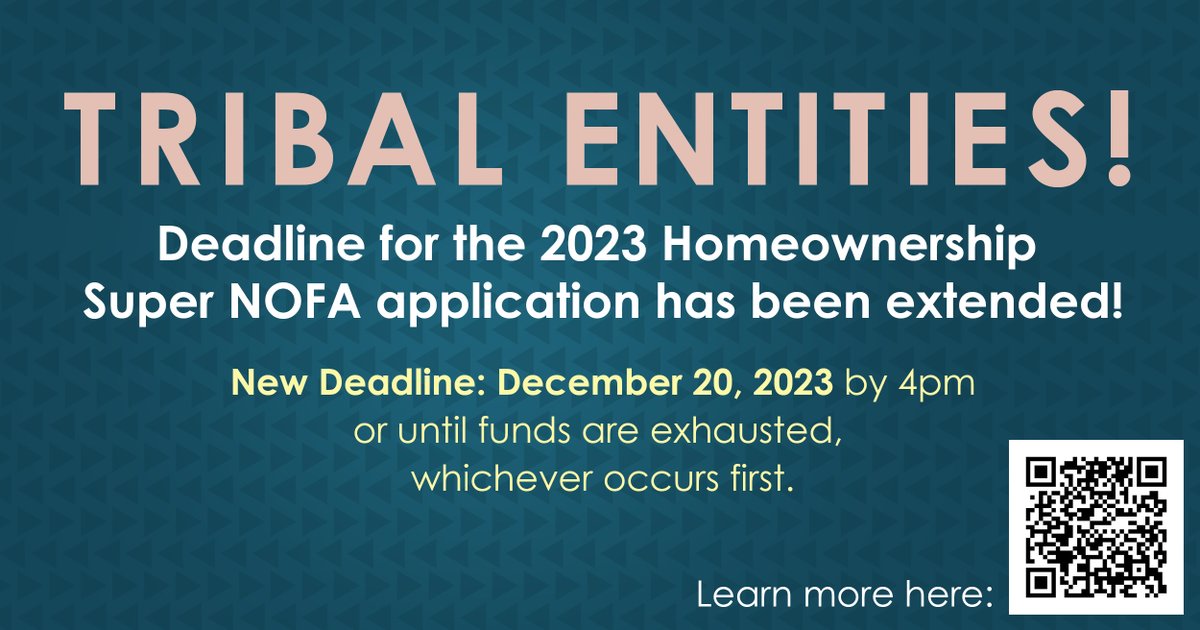 California_HCD's tweet photo. 📅 Deadline extended! 📅 $17 million in HCD Super Homeownership NOFA funds focused on Tribal Entities! Many housing project types and programs qualify for funding. Visit https://t.co/auhxLyP06L for details! https://t.co/PZxyk3N7cu