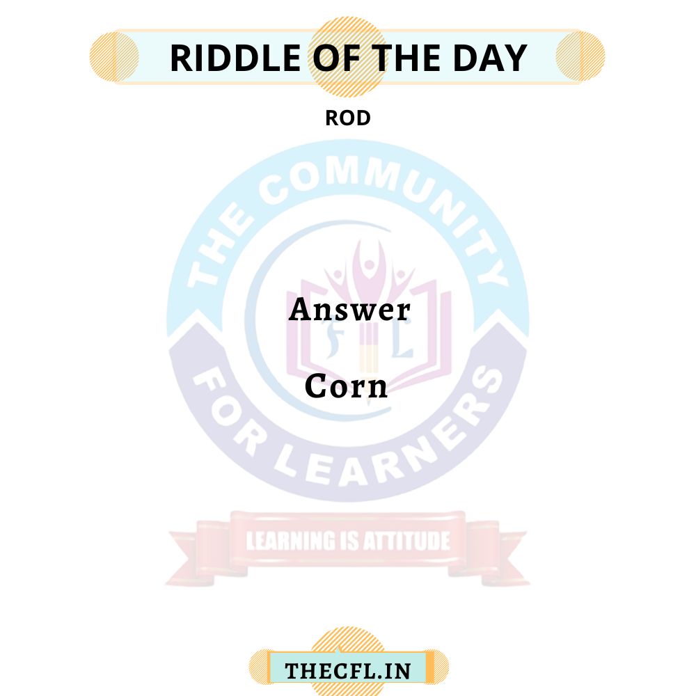 #Riddleoftheday

#TheCFL #TheCommunityForLearners #NeerajPrajapati #Puzzles #Riddles #CriticalThinking ##GuessTheNameChallenge