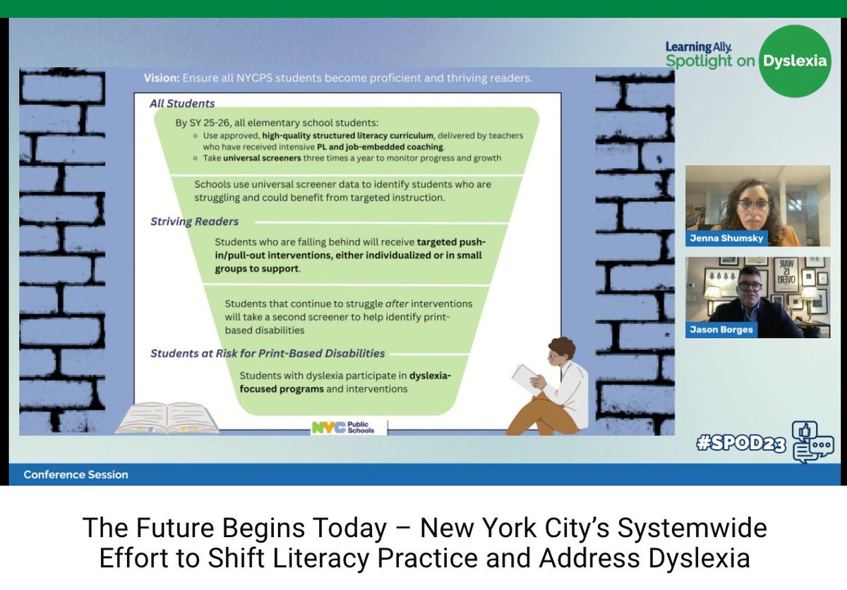TomasettiElissa's tweet photo. Thank you @NYCSchools for your leadership!
Jason Borges and @shumsky_jenna  share the vision and plan so that all NYC students become proficient and thriving readers. #SPOD23 @Learning_Ally https://t.co/M8guG2WIF3