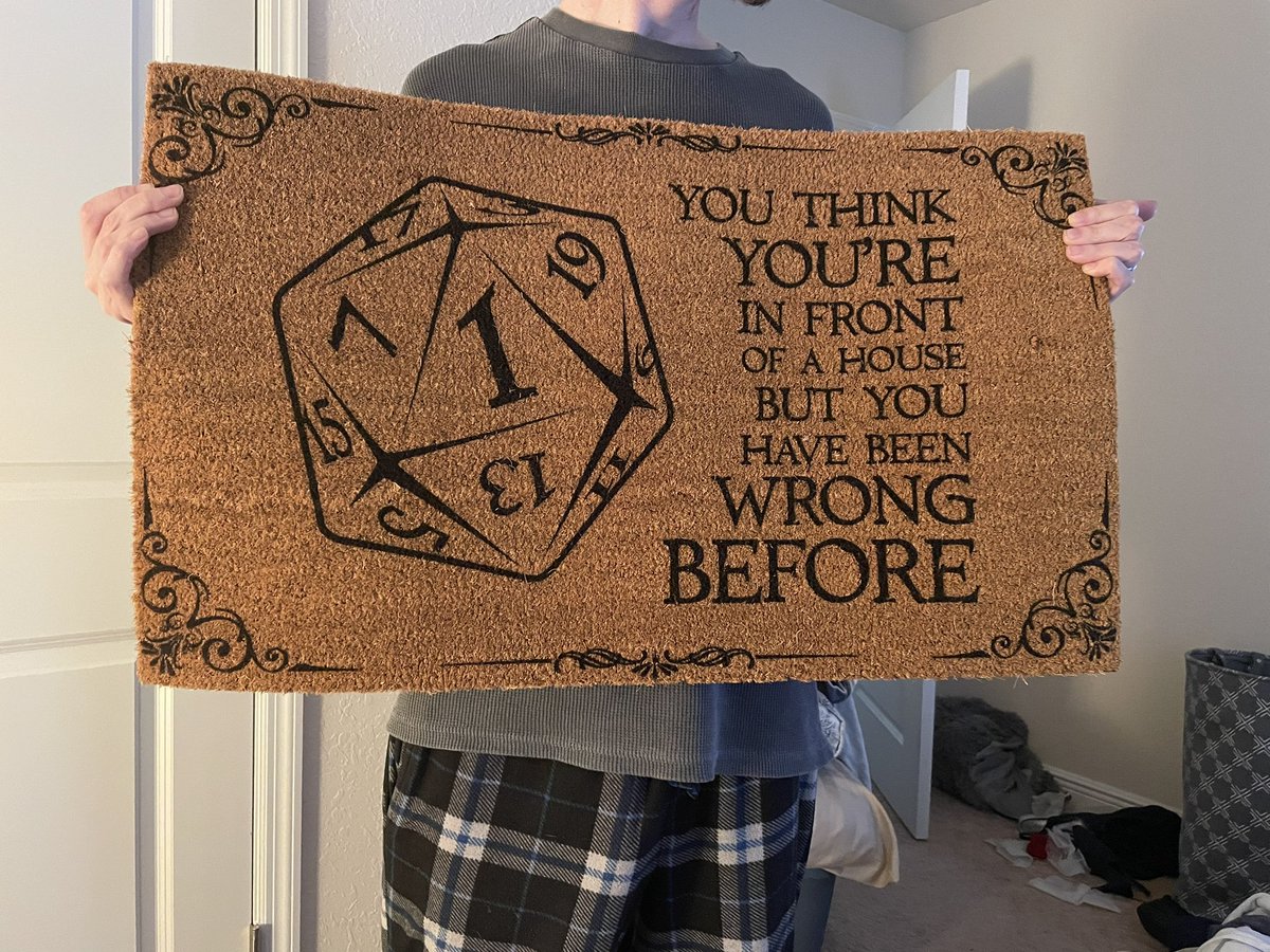 Look at the Doormat that my husband got me for my birthday!!!! #dnd #dungeonsanddragons