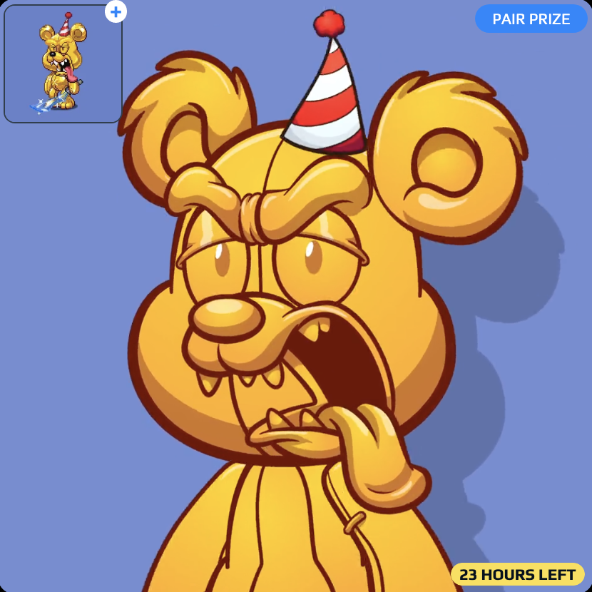 MetaWin's tweet photo. Which one of the @KillabearsNFT community will own the coveted 26 $ETH Gold Fur #3239 AND his sword wielding KillaBit brother?
In less than 24 hours we'll find out. Get your final entries in at https://t.co/7soywFpg77
#killabears #welikethebears #rarebear https://t.co/kt2pyuUhve