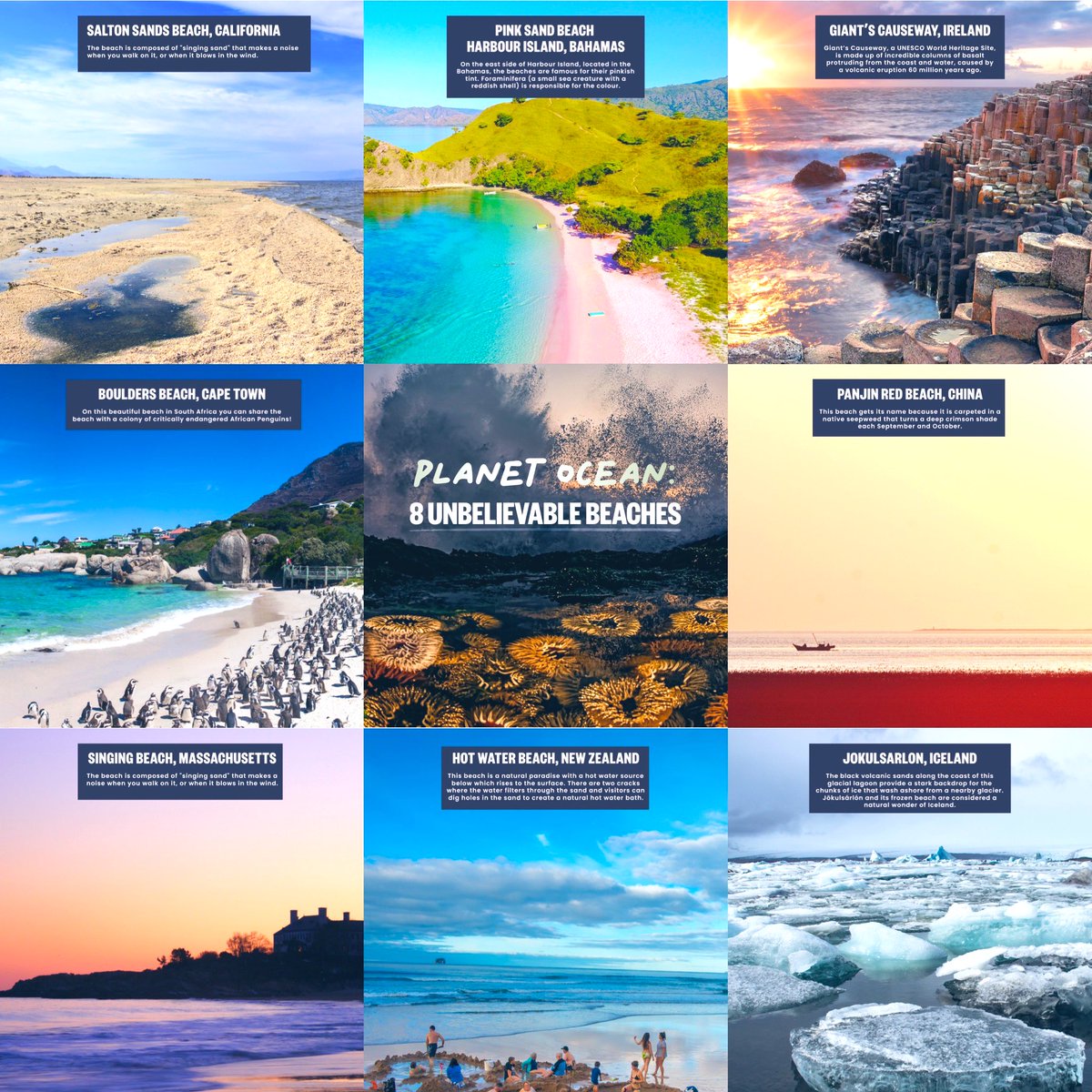 As a beach lover from the island with world’s best beaches I’m celebrating the beauty and value of #OurOcean for #UNWOD by highlighting 8 beaches from around the world on #PlanetOcean Which is your favourite?