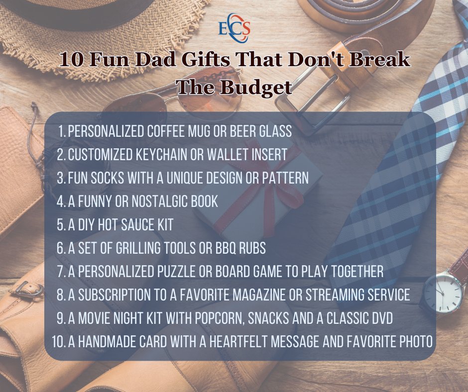 Father's Day is one week away! Looking for fun and affordable gifts for Father's Day or your dad's birthday? Here are some ideas that won't break the budget.

#eastcountyschoolsfcu #fathersday2023 #creditunion #ECSFCU