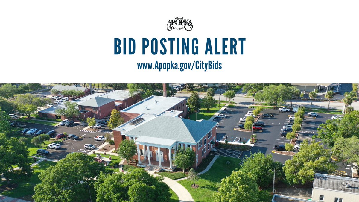 City of Apopka Bid Posting Alert: Continuing Professional Engineering Services: Stormwater Management 
Project ID: 2023-A-08
Deadline: Monday, July 10, 2023 at 10 AM
Project Link: procurement.opengov.com/portal/apopka or visit Apopka.gov/CityBids to learn more. 
#CityofApopkaFL #ApopkaBids