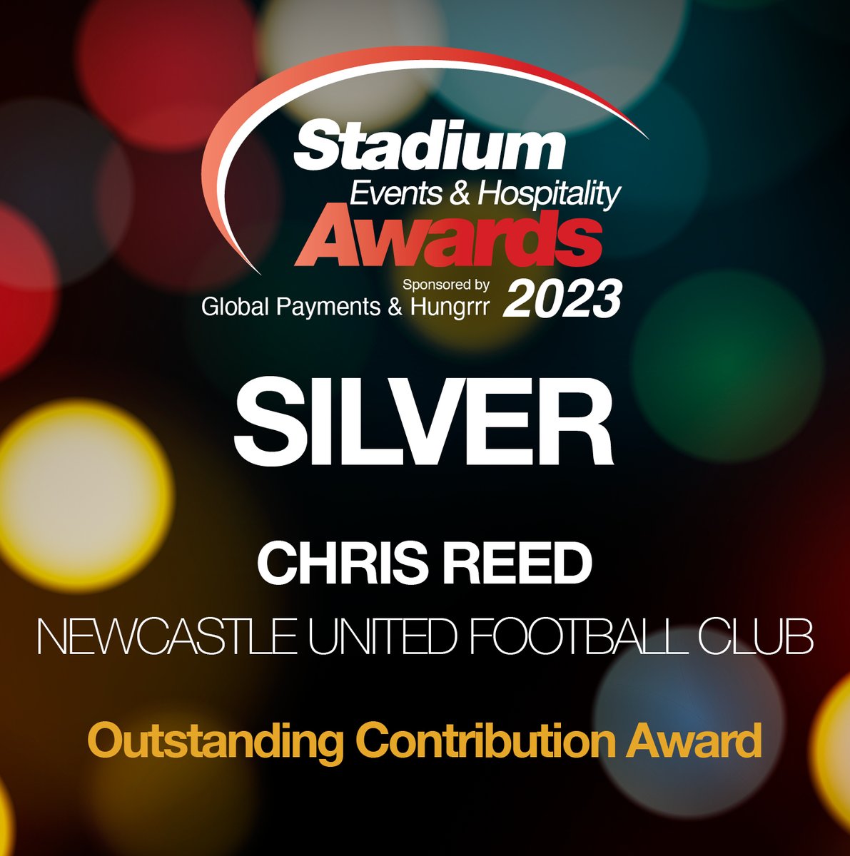 stadiumexp's tweet photo. #OutstandingContributionAward Silver award goes to Chris Reed @NUFC @SodexoPrestige Congratulations! #SEHA2023 https://t.co/VxlLcdt7qs