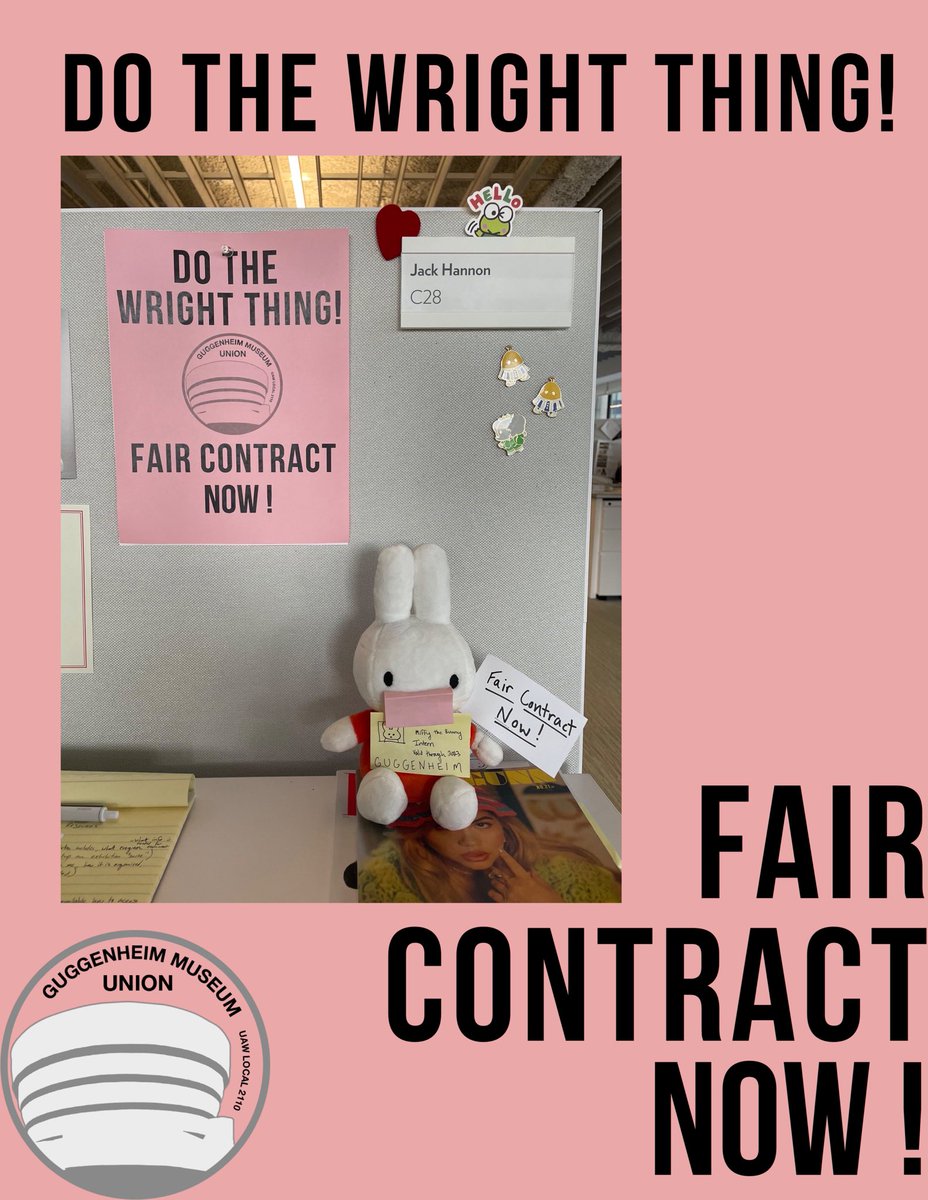 Guggenheim Museum Union 2110 (@gmu_2110) on Twitter photo We Say DO THE WRIGHT THING!!! #faircontractnow <a href="/Guggenheim/">Guggenheim New York</a> pay your workers wages we deserve! We Say DO THE WRIGHT THING!!! #faircontractnow <a href="/Guggenheim/">Guggenheim New York</a> pay your workers wages we deserve!
