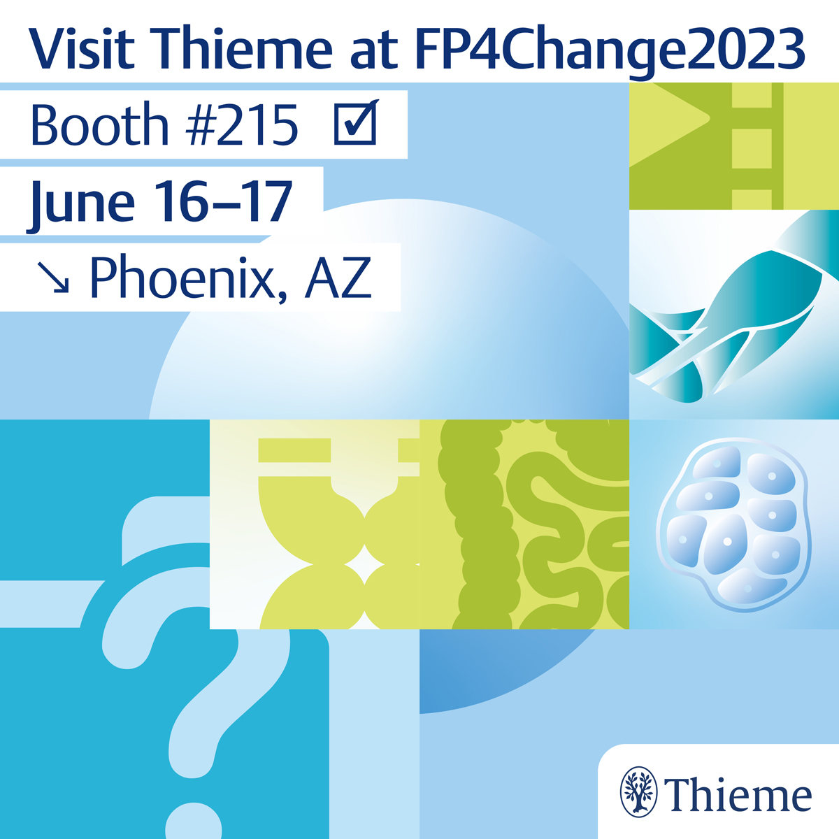 ThiemeIntl's tweet image. Come by the #Thieme Booth 215 at #FP4Change2023 in Phoenix next week to get:

📚 Discounts on books
🏆 Giveaway prizes
👩‍🏫 Demos of #MedOne Education
🧠 Demos of Greenberg's Handbook of #Neurosurgery Spaced-Repetition Flash Cards

#MedicalEducation #MedStudents @AMSANational