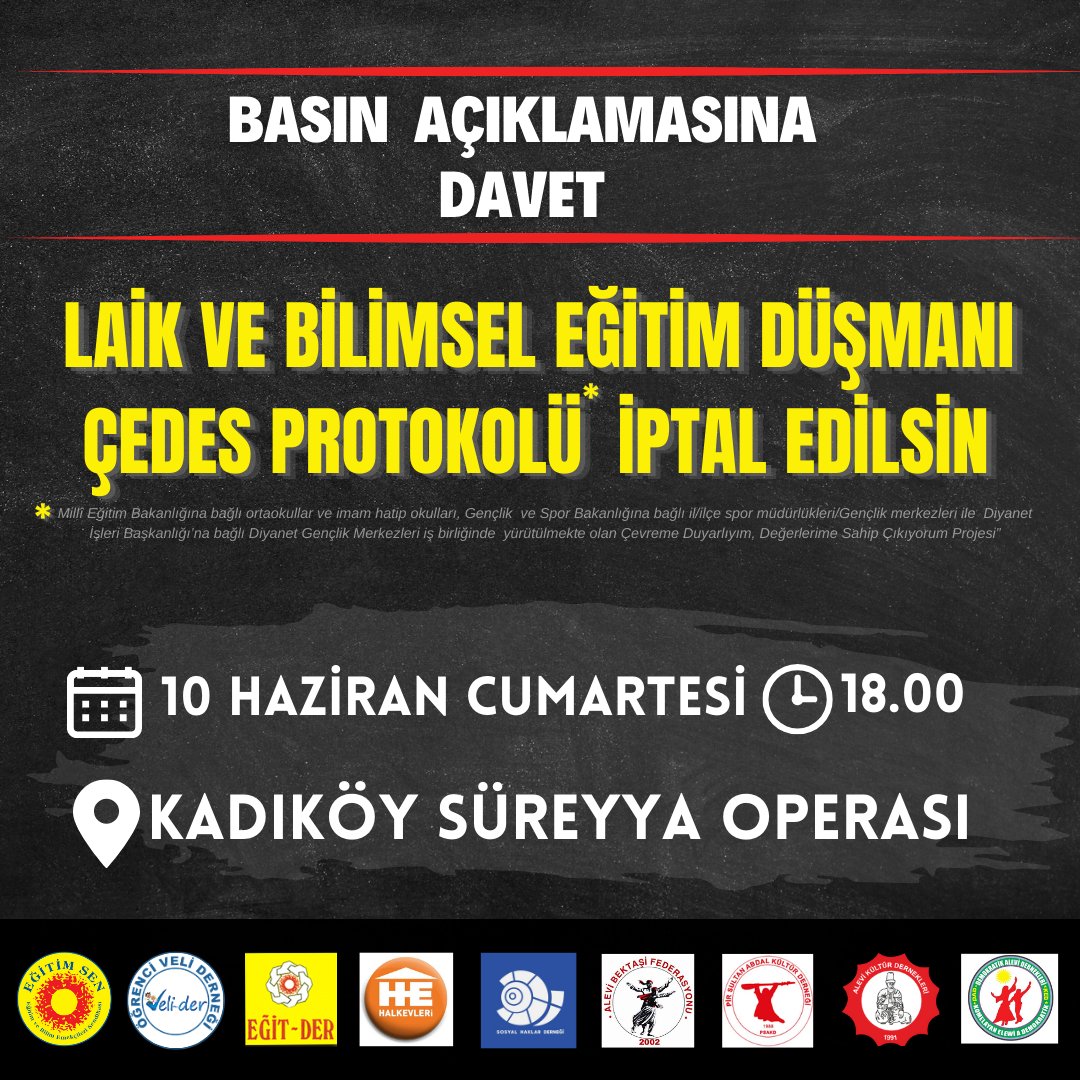 Çocuklarımızı gericiliğe teslim etmeyeceğiz

10 Haziran Cumartesi günü herkesi karanlığın önünde set olmaya çağırıyoruz.

Şeriata Faşizme Karanlığa Geçit Yok !