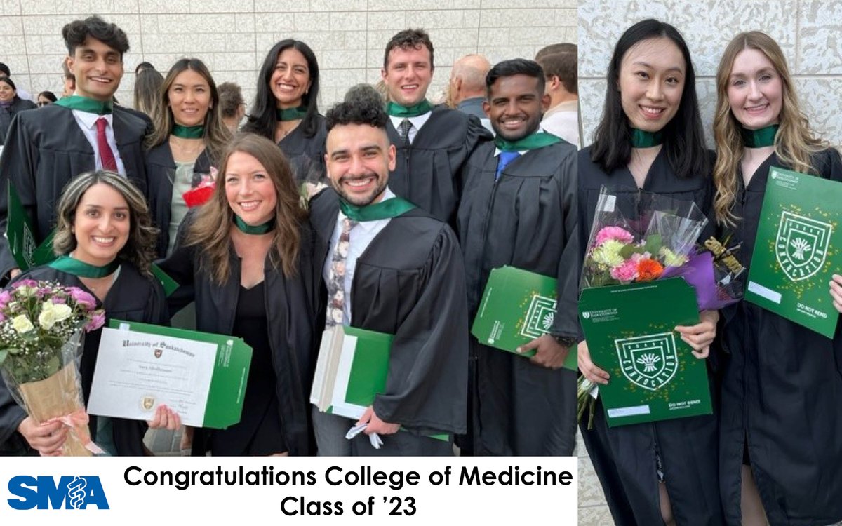 Sask. physicians send best wishes to the College of Medicine #USaskClassof2023. The SMA will support you every step of your medical journey. #USask #USaskHealth #USaskMedDean