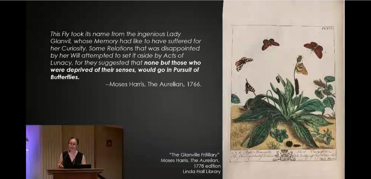 bhgross144's tweet photo. Joined @AmPhilSociety's #WomenInSTEM conference a bit later than anticipated, but I was still able to catch @michele_pflug's great talk on gender, madness & #entomology in early modern England.
(Also nice to see @LindaHall_org's copy of The Aurelian!) #APSWomenInSTEM #histSTM https://t.co/gv3DXqsb7P