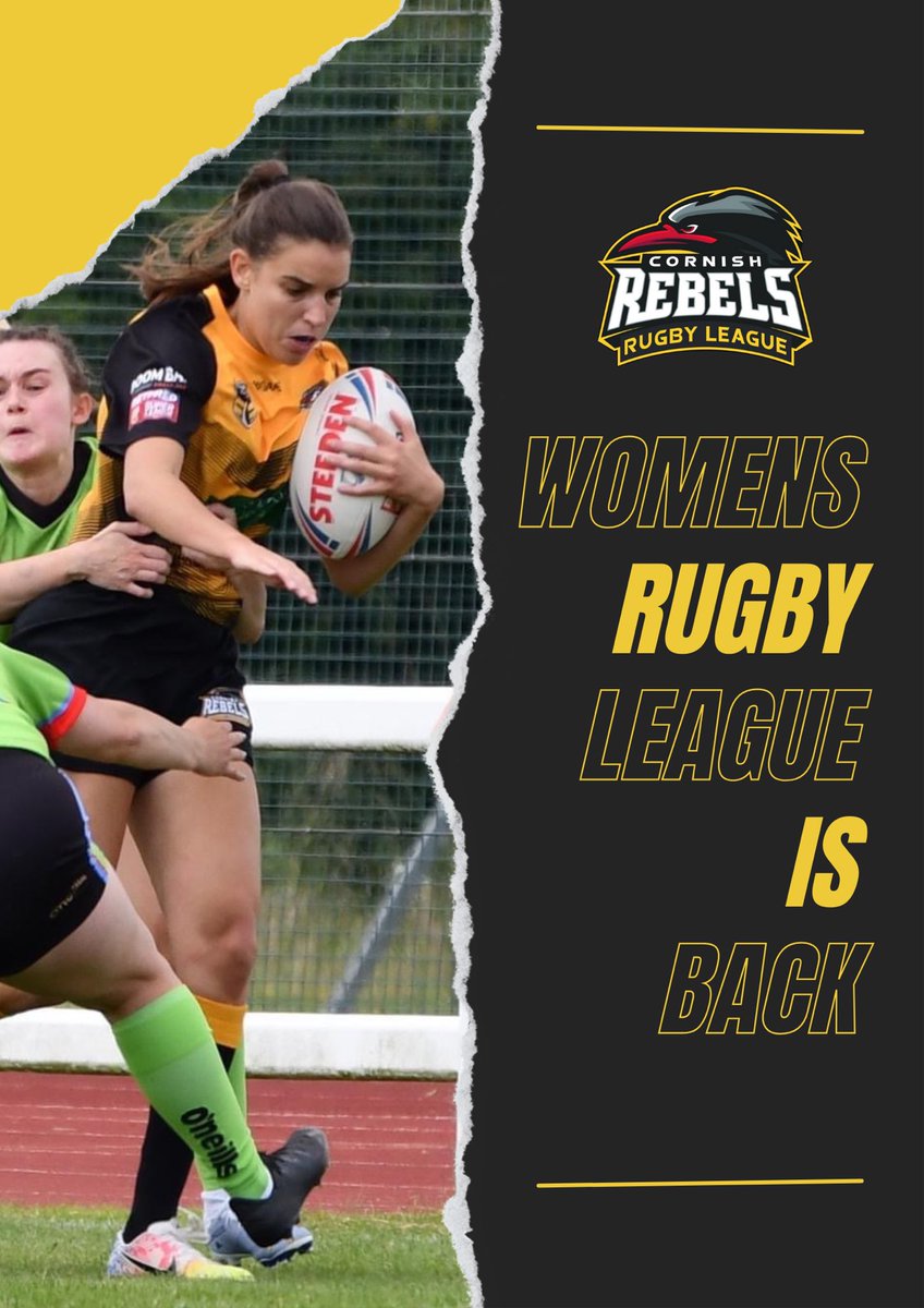 Women’s Rugby League is coming back to Cornwall 

Training details coming soon 

#UpTheRebels #CornishRugbyLeague 🖤💛