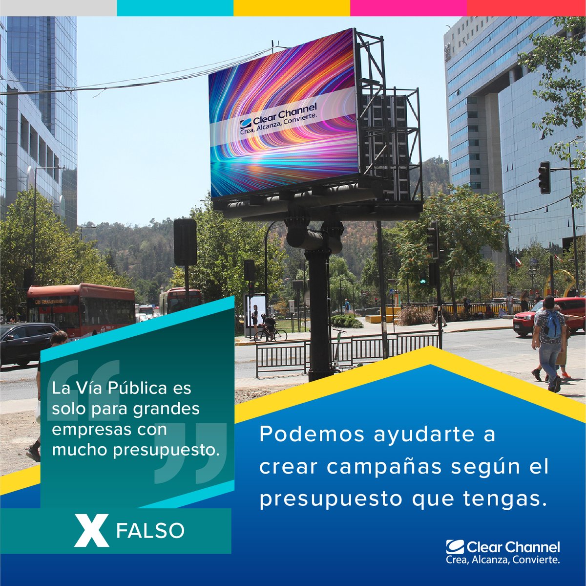 En Clear Channel queremos derribar los mitos de la vía pública. 
📍Si eres emprendedor o tienes una Pequeña/Mediana Empresa contáctanos, te ayudaremos a crear una campaña y que tu marca se vea en grande🔥

Escríbenos para que te asesoremos a 📲 contacto@clearchannel.cl