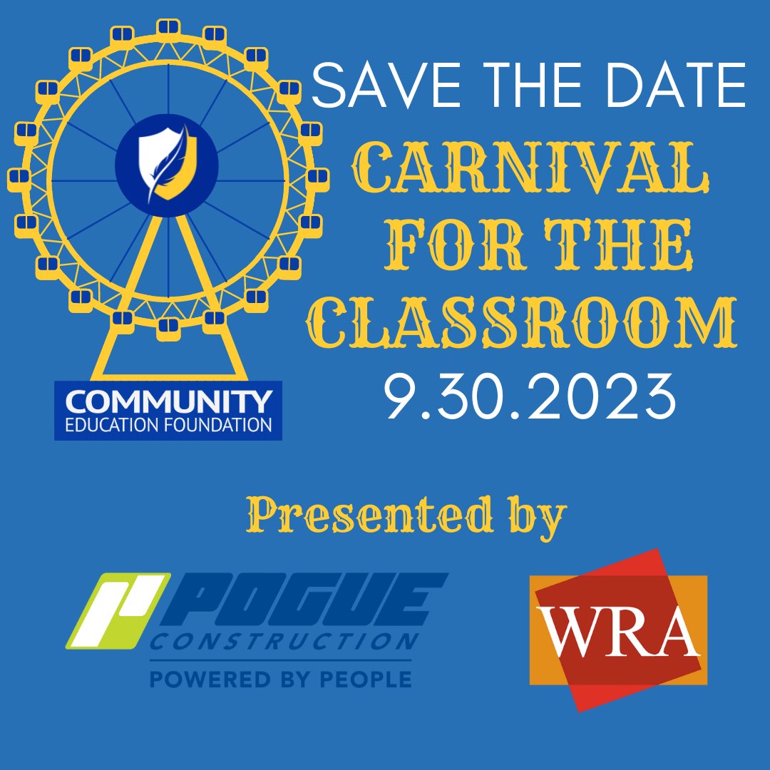 Community ISD Education Foundation (@cisdef) on Twitter photo Have you heard the news??
Carnival for the Classroom is BACK!!
Mark your calendars for September 30, 2023!
You won't want to miss this family, fun event right here in <a href="/communityisd/">Community ISD</a>!
Special thanks to our Community Partners, <a href="/WRA_Architects/">WRA Architects, Inc.</a> & <a href="/PogueConstruct/">Pogue Construction</a>
ππ‘π Have you heard the news??
Carnival for the Classroom is BACK!!
Mark your calendars for September 30, 2023!
You won't want to miss this family, fun event right here in <a href="/communityisd/">Community ISD</a>!
Special thanks to our Community Partners, <a href="/WRA_Architects/">WRA Architects, Inc.</a> & <a href="/PogueConstruct/">Pogue Construction</a>
ππ‘π