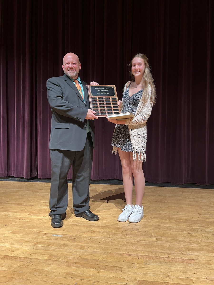 principal_fitz's tweet photo. Last night, we celebrated the academic achievements of members of the Class of 2023. They were presented with awards and scholarships. One of the awards presented was the Timberwolf Awards, an award given to one student from each department. https://t.co/h3wTlupqlJ