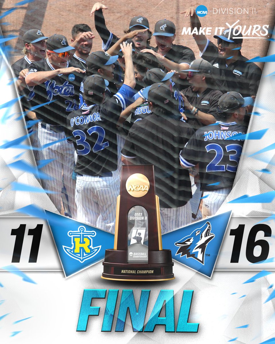 NCAADII's tweet photo. The Yotes force a second game in the semifinal round! 

@csusbathletics secures the win over Rollins on Thursday and the two teams will meet again at 1:30 p.m. ET on Friday for a spot in the national championship. 

📰: https://t.co/G6SNIgUciR https://t.co/J9ApIy1iT0