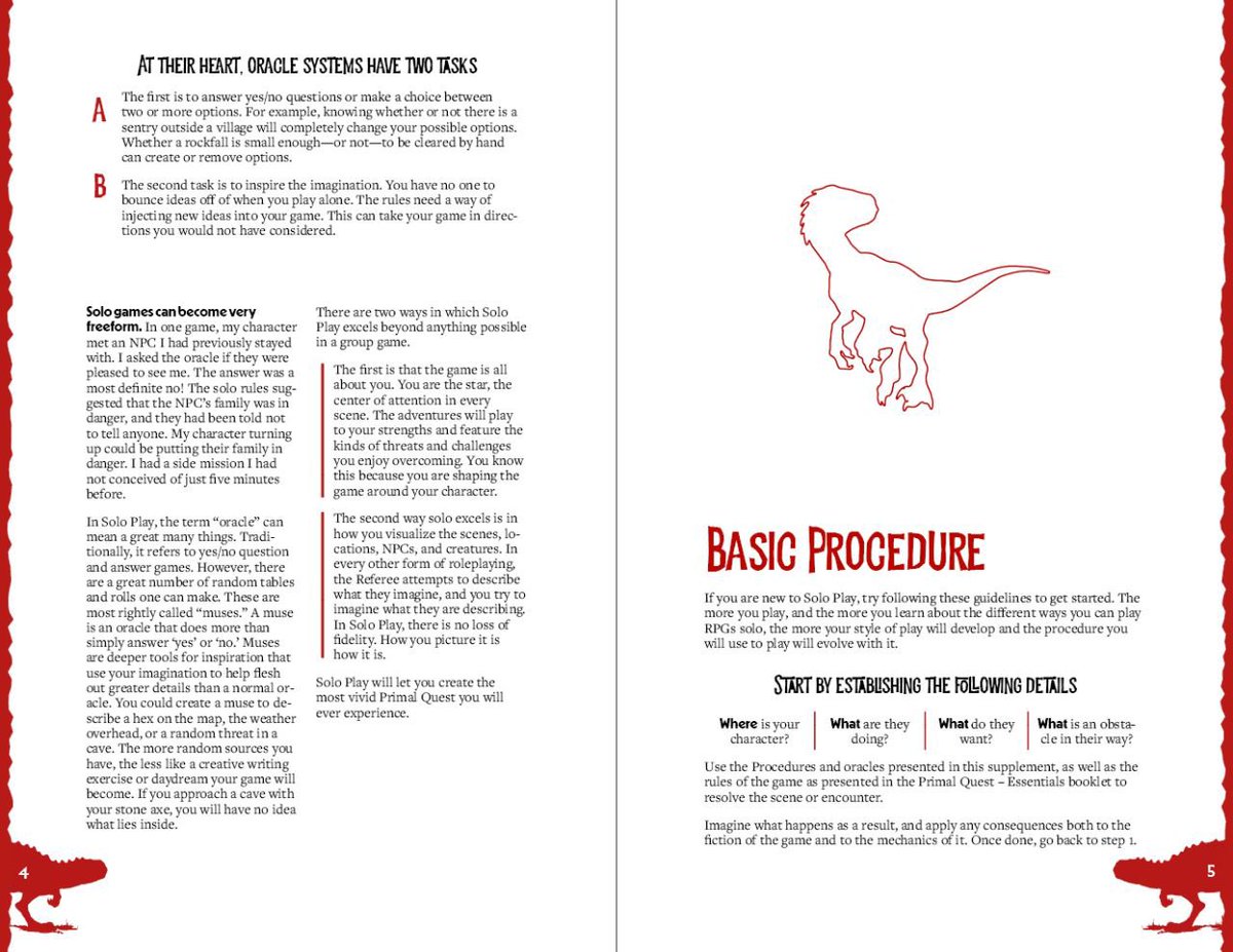 diogo_oldskull's tweet photo. A few #Layout spread studies for the upcoming toolkit for #PrimalQuest called #FERAL, with tools for improvising, #SoloPlay, and #GMLess play (which is how I play with my kid and all kinds of #Naruto elements get thrown into our Thaia).

#TTRPG #WIP #DnD #RPGLATAM https://t.co/YpNik53cmT