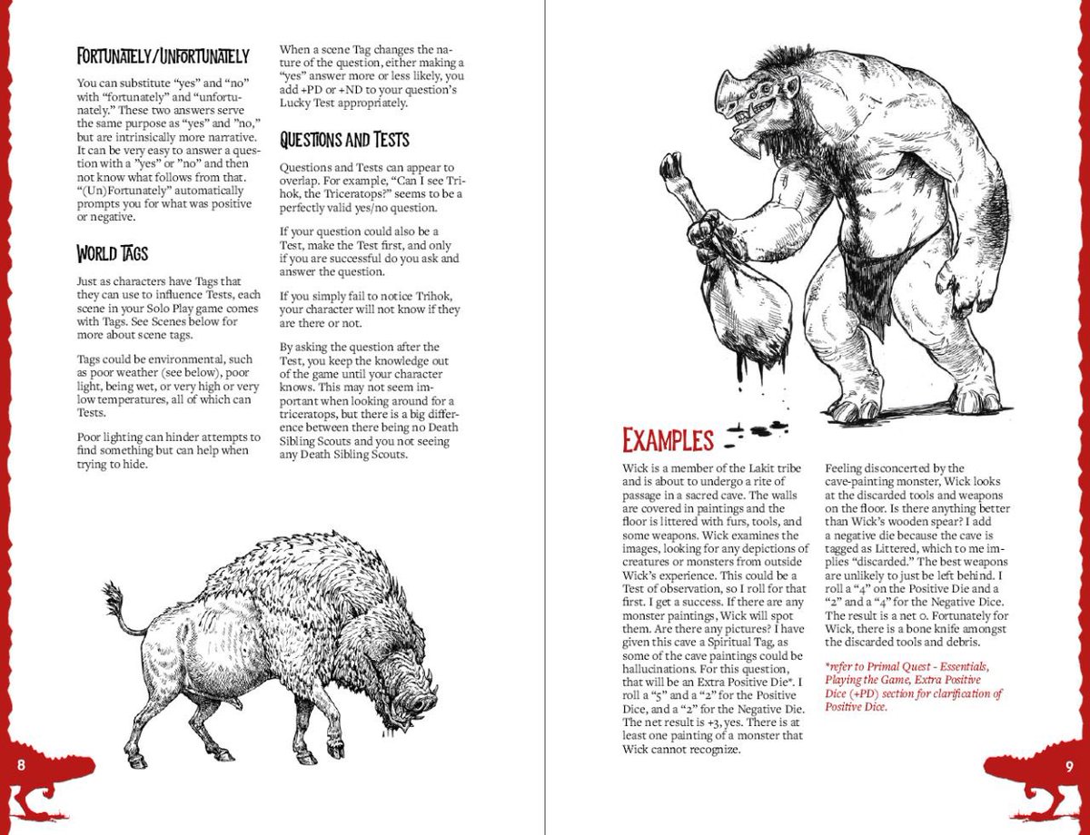 diogo_oldskull's tweet photo. A few #Layout spread studies for the upcoming toolkit for #PrimalQuest called #FERAL, with tools for improvising, #SoloPlay, and #GMLess play (which is how I play with my kid and all kinds of #Naruto elements get thrown into our Thaia).

#TTRPG #WIP #DnD #RPGLATAM https://t.co/YpNik53cmT