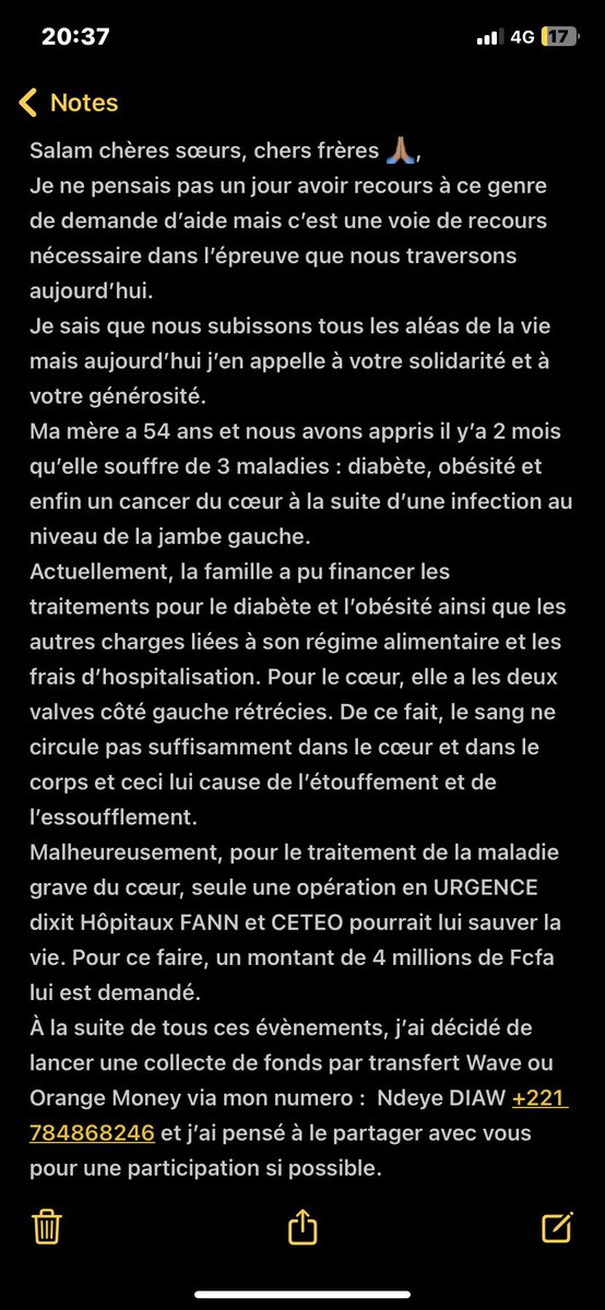onde_positiV's tweet photo. Partagez svp c’est de la part d’une tante elle as besoin d’aide en urgence 

@Niintche , @faynaraa , @sophiagueye2 ,@1talibe_cheikh @fatima_lafleur https://t.co/qEnATb9IWy