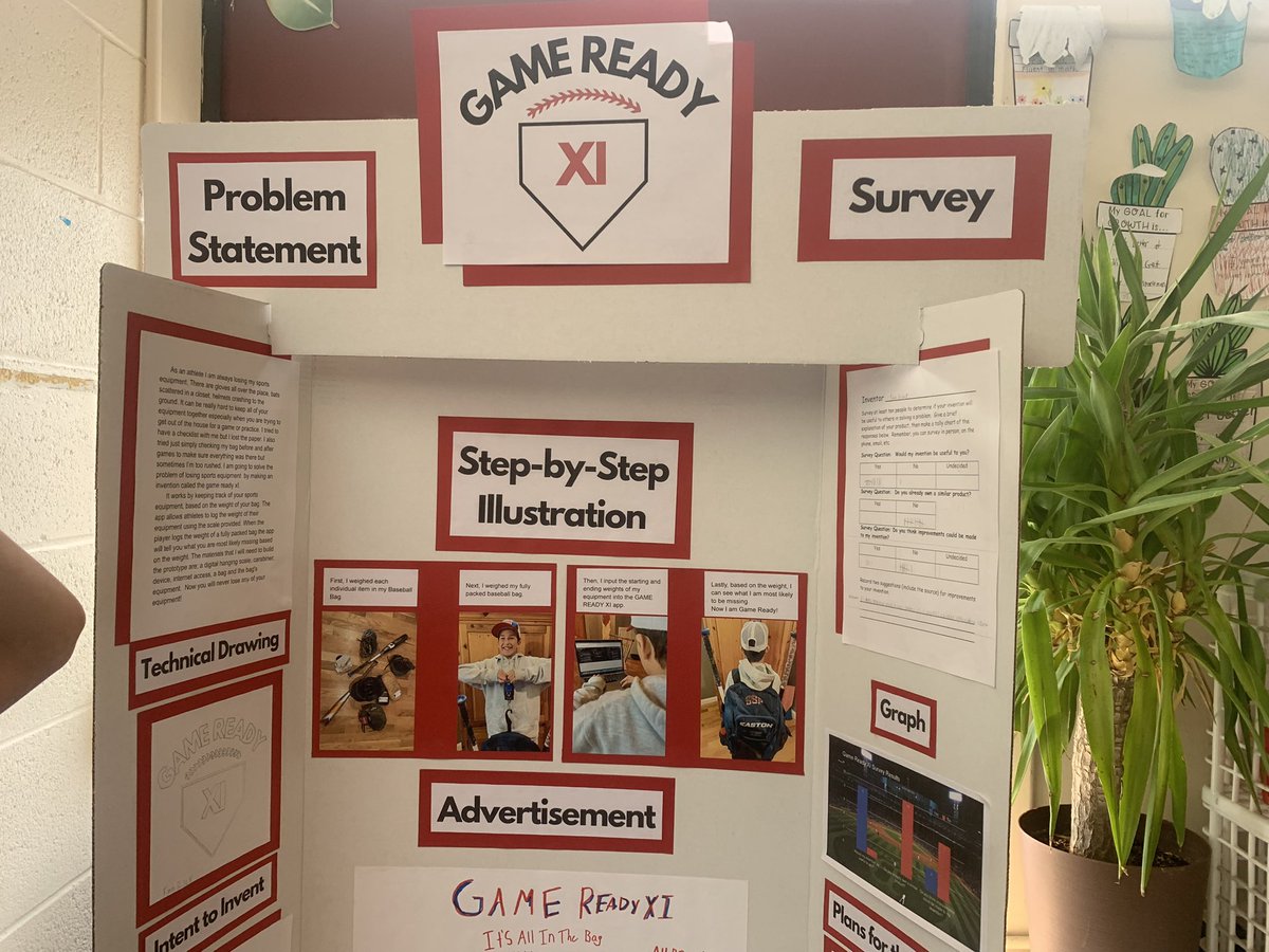 Several great inventions on display at Grade 4 Foster to keep sports equipment organized.