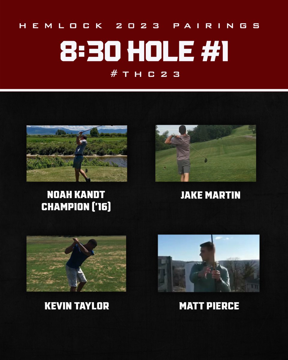 HemlockThe's tweet photo. The 4th group off, features the winner of the first Hemlock (Kandt) along with a founding father and fan favorite in Jake Martin. Kevin Taylor is looking to build off his momentum in last years non-DFL performance and Matt hopes to find his footing in his first appearance #THC23 https://t.co/iKPphfUws6