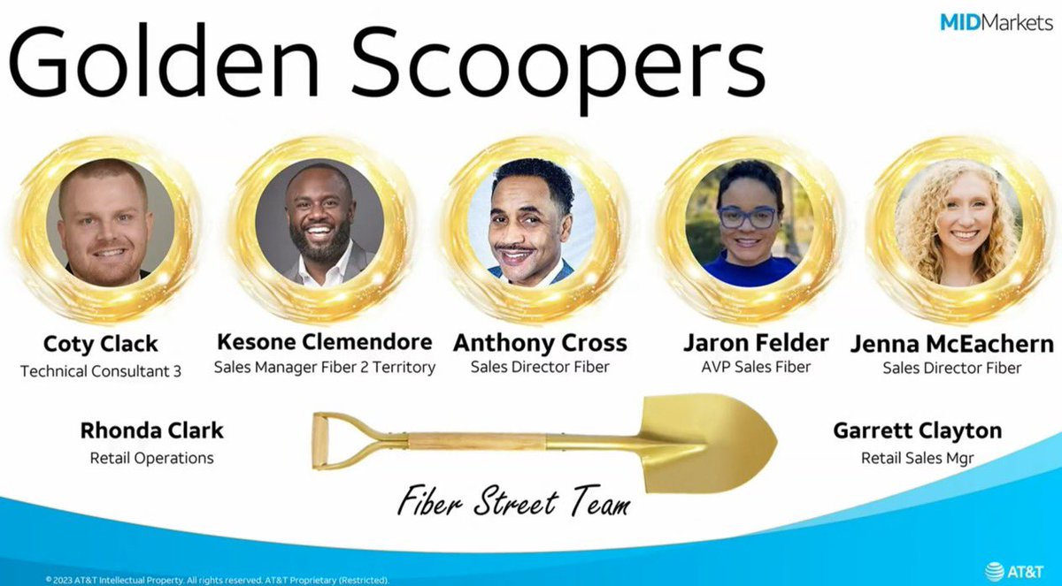Had the opportunity to be honored as a Golden Scooper by my leadership team here at <a href="/ATT/">AT&T</a> .  Thank you <a href="/MrsJaronfelder/">Jaron Felder</a> <a href="/_Shelley_G/">Shelley Goodman</a> and <a href="/JenVanBus/">JVB</a> for the acknowledgement!  I will continue to scoop and next step over it as we blaze our journey! #seelitefiberteam