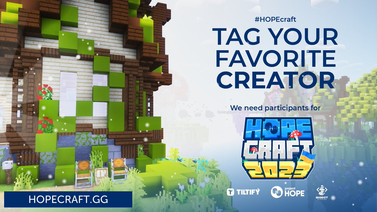 projecthopeorg's tweet photo. Hey you!
Tag your favorite creator YOU would like to see in #HOPEcraft.
On June 24th, we will be raising funds for refugees all over the globe this #WorldRefugeeDay while playing three custom games.
Head over to https://t.co/CM4F8j87vL to sign up! https://t.co/YNPUX5I8yO