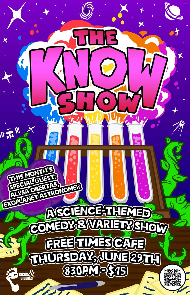 Don't forget to get tickets for The Know Show on June 29th at <a href="/FreeTimesCafe/">Free Times Cafe</a>. Science themed comedy, music, and an interview with a real exoplanet astronomer.
Tickets: eventbrite.ca/e/the-know-sho…