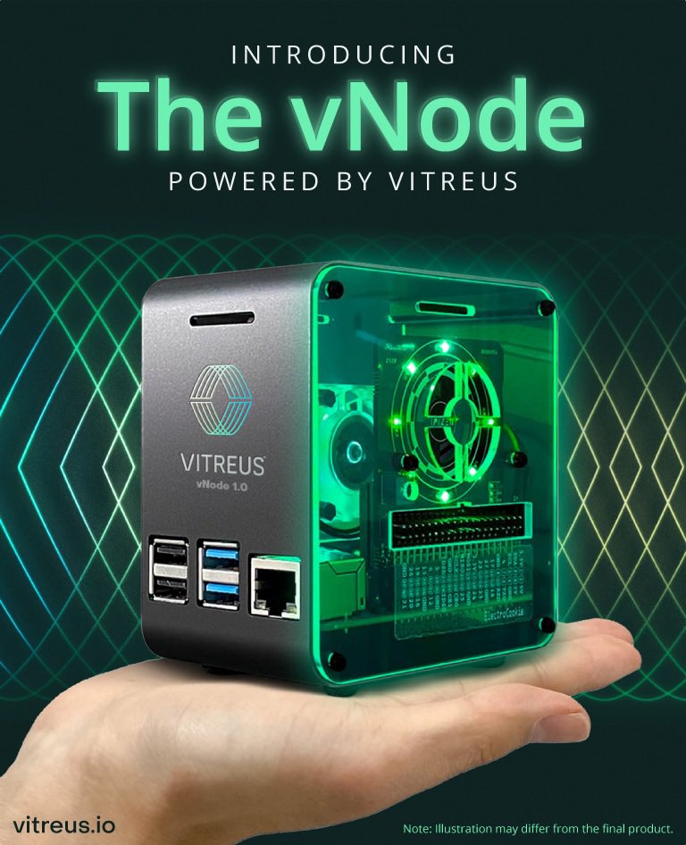 CollabChad's tweet photo. The @VitreusChain vNodes have a higher or equivalent minimum required CPU mark and more memory than some of the biggest blockchain names in the industry, 

including:
Cardano, Cosmos Hub, and Ethereum. 

And with a minimum staking requirement per year that's lower than many of the large Layer-1 networks, 

including: 
Avalanche and Solana. 

Our solutions are more accessible and affordable than ever. We believe that this idea is absolutely transformational, and we can't wait to see the impact it will have on the industry. 

Stay tuned for more updates and insights from @TheTimBenedict in his Tech Talk tomorrow!! $VTRS #Vitreus