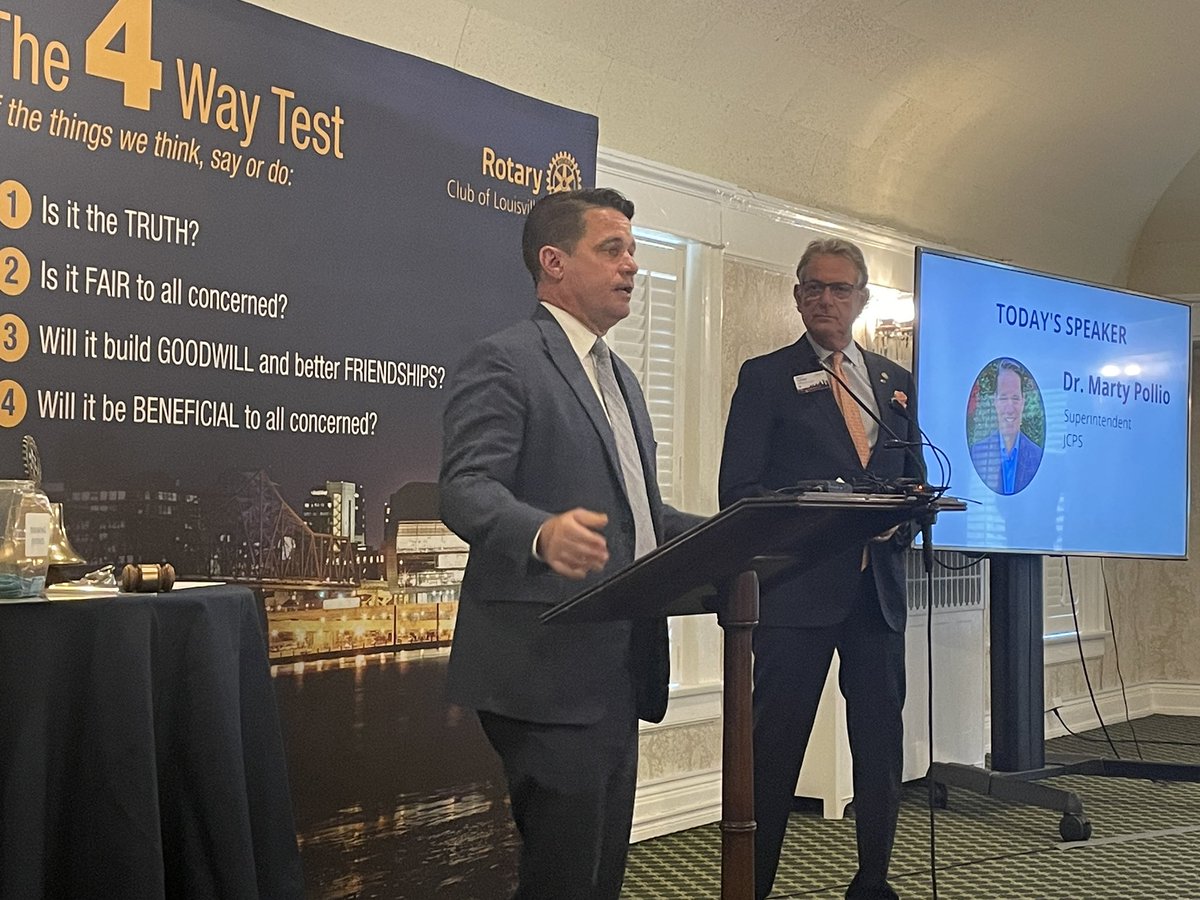 Thanks to the Louisville Rotary for having me as today’s guest speaker. I always love when I get the chance to tell people about the great work happening throughout <a href="/JCPSKY/">JCPS</a>.