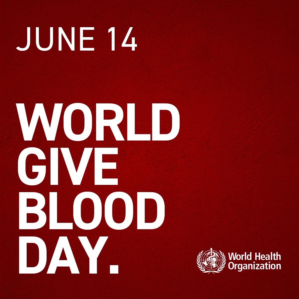 Today is "World Give Blood Day"! Today is a day to
recognize the importance of blood donation in
saving the lives of millions. If you are able consider
booking an appointment to donate blood by visiting
blood.ca/en