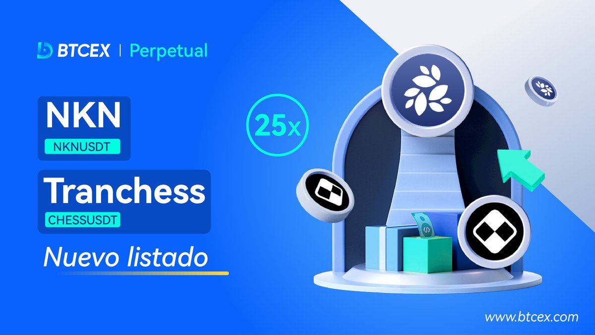 BTCEX_ES's tweet photo. 🔊 Nuevo anuncio de listado: BTCEX ha lanzado contratos perpetuos USDT-Margined NKN &amp; CHESS 25x el 2023-06-07, 04:00 (UTC)

📈 Enlace comercial NKNUSDT: https://t.co/Ys2joi92HP

Más información: 🔽
https://t.co/s6t1qaMRf1

#newlisting #crypto #futures #btcex #btc #tranchess #nkn https://t.co/ykfEtuDvA1