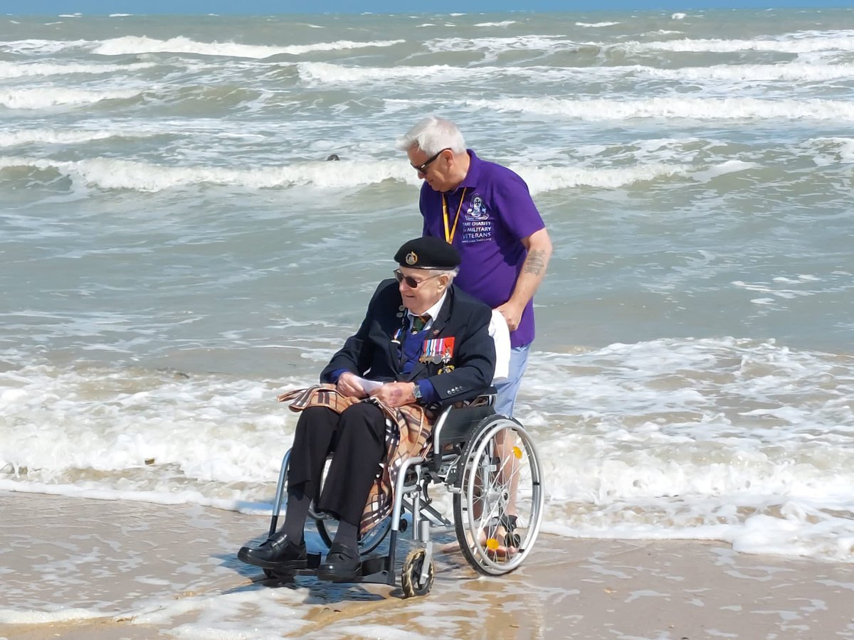 This is what makes our volunteers so special ‘Roy arrived in 1944 in a landing craft but managed to get ashore without getting his feet wet. He said he always felt guilty about that. Today we removed that guilt from him.’ Micky