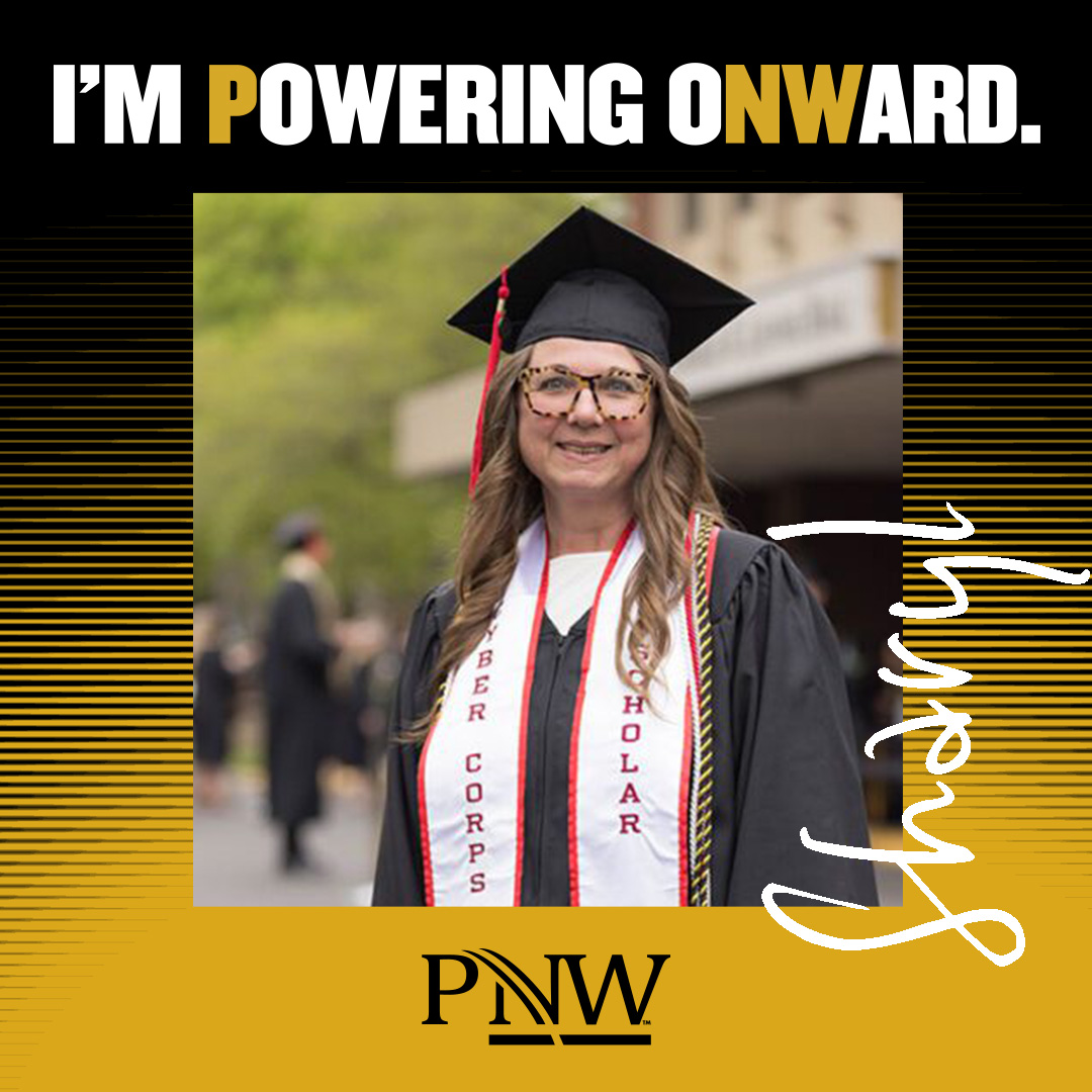 PurdueNorthwest's tweet photo. #PNWGrad: Recent PNW graduate, was overwhelmed when she learned she was a Chancellor Medallion recipient! Read more about Sharyl's story and words of advice she wants to give to other students here: https://t.co/RegkVyiy64
#PowerOnward #PNWAlumni https://t.co/P7d31bP1Wm