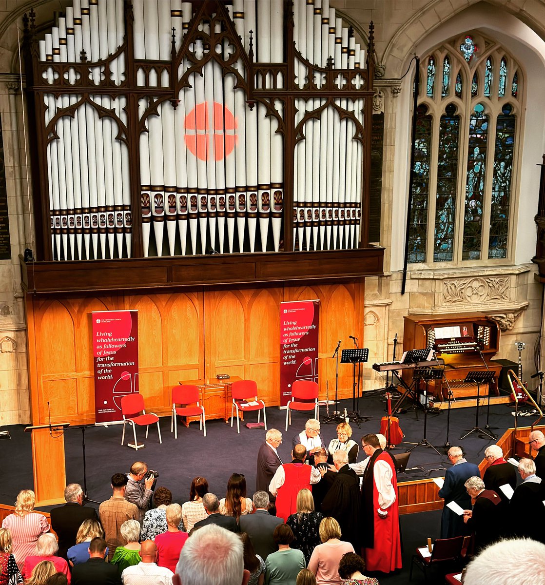 Great to be at the installation of the Methodist president for 2023/24 the Rev David Turtle. Praying God’s strength and blessings for his year in office. #MCIConf23