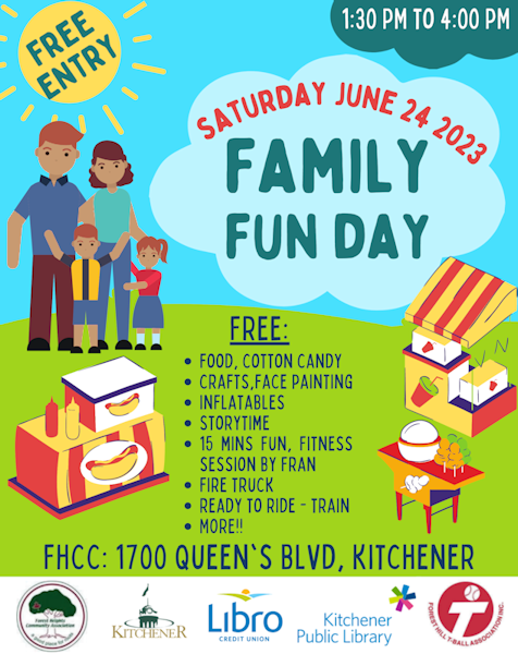 Fun Day is back! See you on June 24 from 1:30 to 4:00 pm. Pizza, sno-cones, cotton candy, and fun activities for all ages!