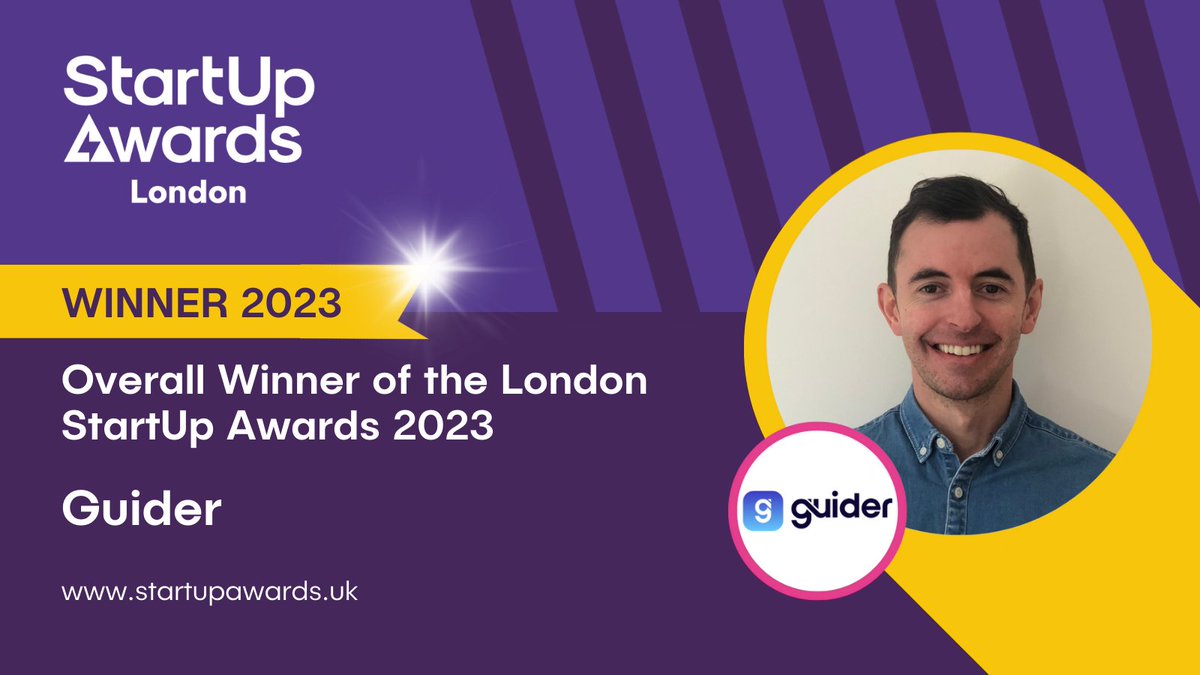 And the moment you have all been waiting for.... the winner of the London StartUp Awards 2023 is Guider!🏆🏆🏆

Congratulations on this huge achievement to the whole team!! 🎉✨

#SUA2023 #StartUpAwards #StartUpWinner