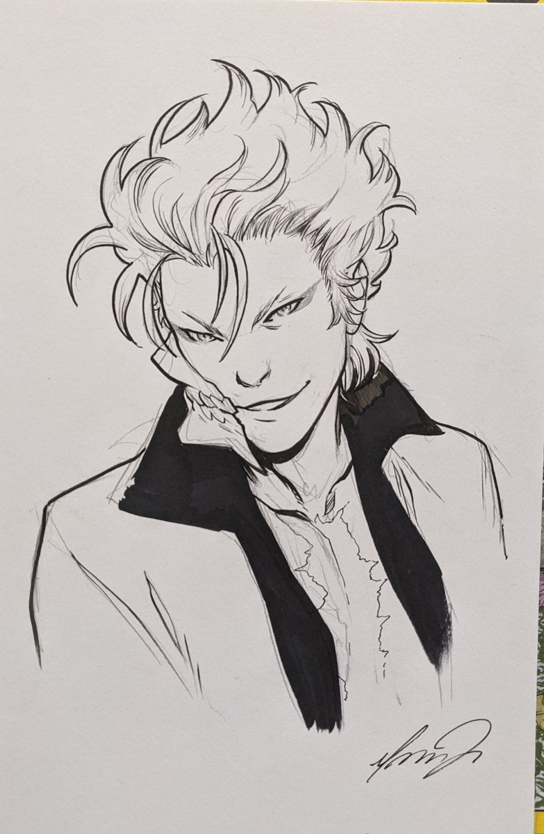 Grimmjow Jaegerjaquez from Bleach. Looking like an asshole (as was requested) #commissionspam #calgarycomicexpo #MarcusTo