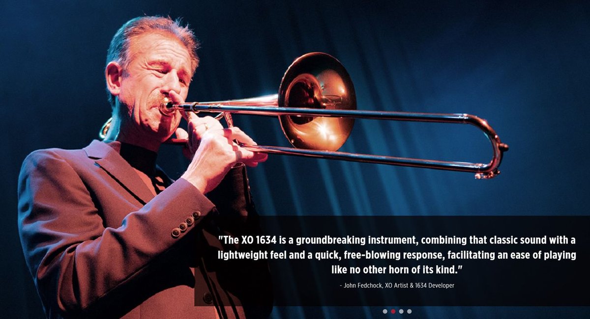 xobrass's tweet photo. "The XO 1634 trombone is a groundbreaking instrument, combining that classic sound with a lightweight feel and a quick, free-blowing response, facilitating an ease of playing like no other horn of its kind." - John Fedchock https://t.co/gyj2KD4Rgy