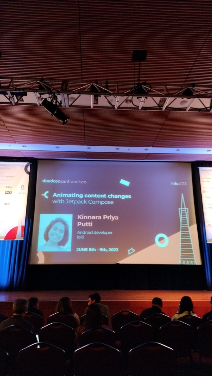 Up next at 2:25pm about Content changes with Jetpack Compose, so excited to showcase some Composeption 🥳 #dcsf23