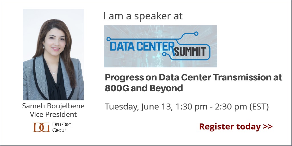 Looking to learn more about Progress on Data Center Transmission at 800G and Beyond? Join us for the panel discussion with our VP analyst Sameh Boujelbene, and experts from  #Cisco, #Keysight, and #Microsoft during #DataCenterSummit2023. Register now: endeavor.swoogo.com/datacentersumm…