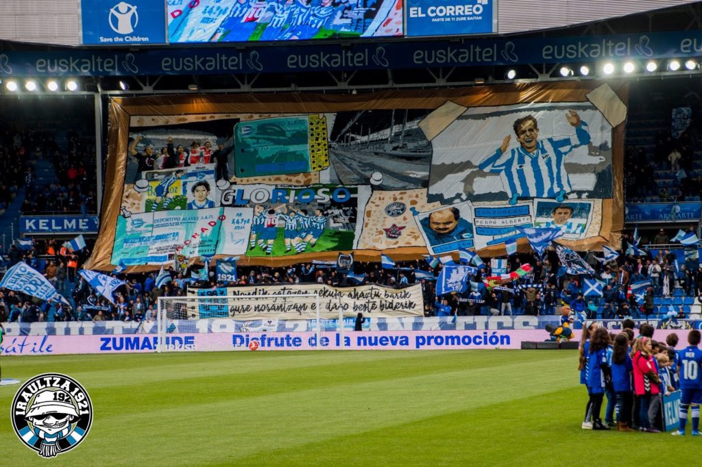 AlexandraJonson's tweet photo. In Spanish football we are not spoiled with good handmade tifos, and that’s one of the main reasons I want Alavés back in LaLiga. Because they make them, they put in the work and they do it so well… here are some of their many great ones! https://t.co/gZgXGgUZK4