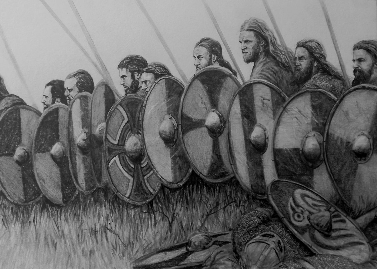 Pencil drawing entitled "Æscberend" (spear bearers)
#saxon #viking #medieval #pencilart #Pencildrawing
